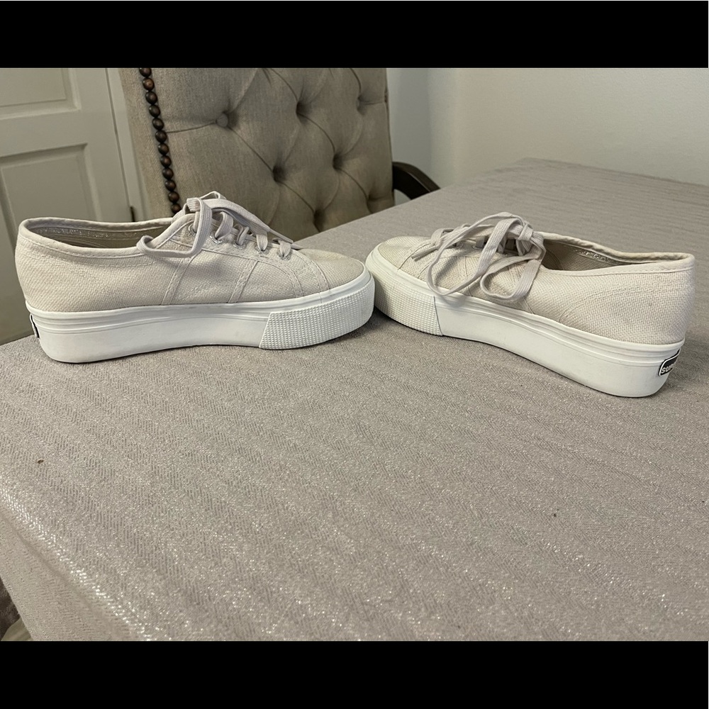 Superga beige platform sneakers